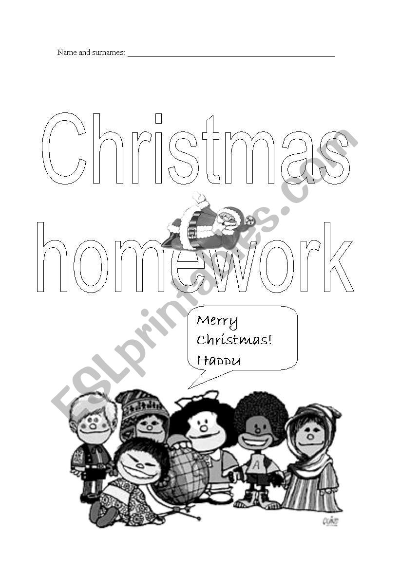 FIRST PAGE FOR XMAS HOMEWORK worksheet