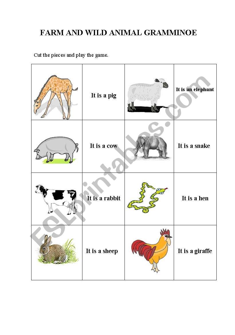 ANIMAL GRAMMINOE worksheet