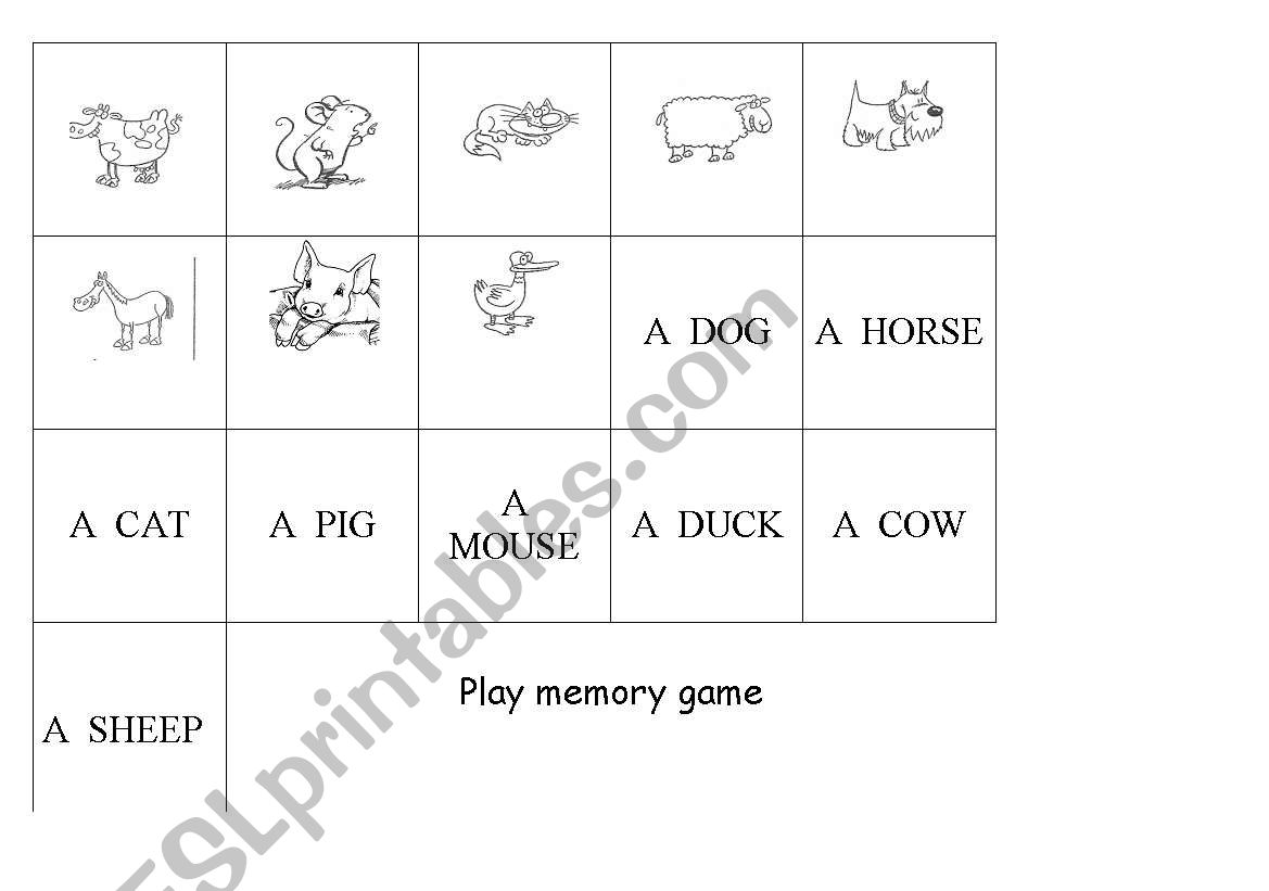 Animals worksheet