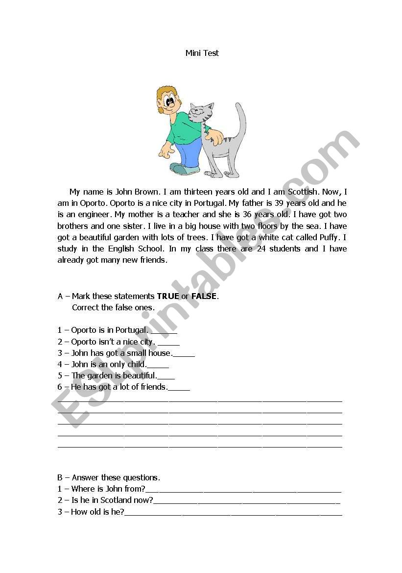 Mini Test - Have Got worksheet