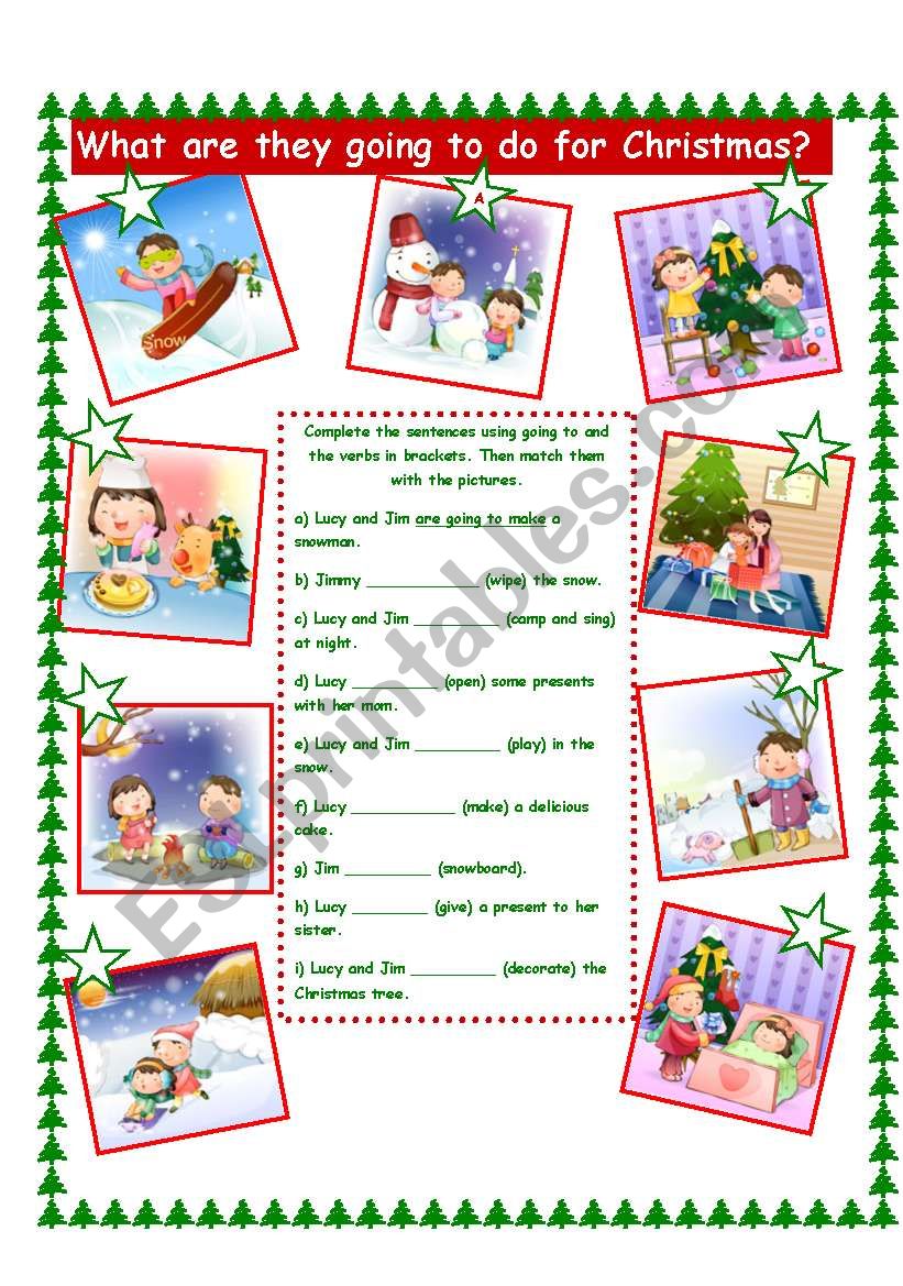 Christmas/Going to! worksheet