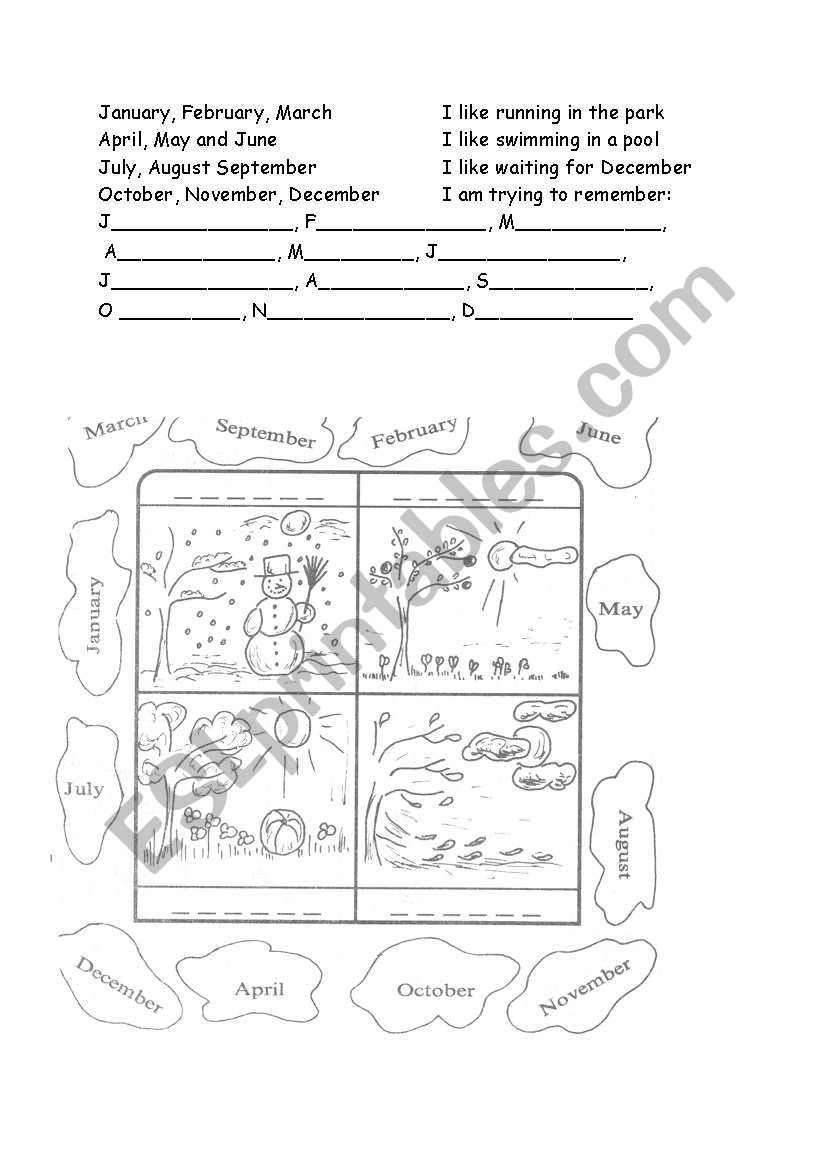 Months and seasons worksheet