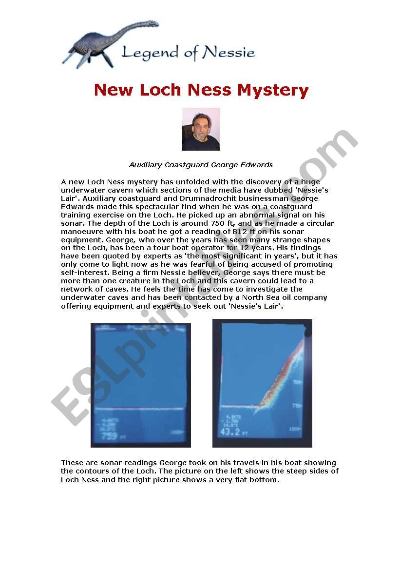 Loch Ness worksheet worksheet