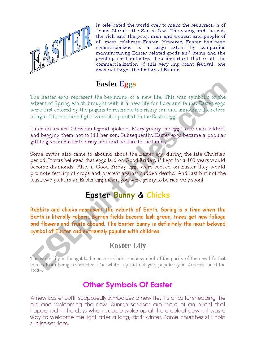 Easter worksheet