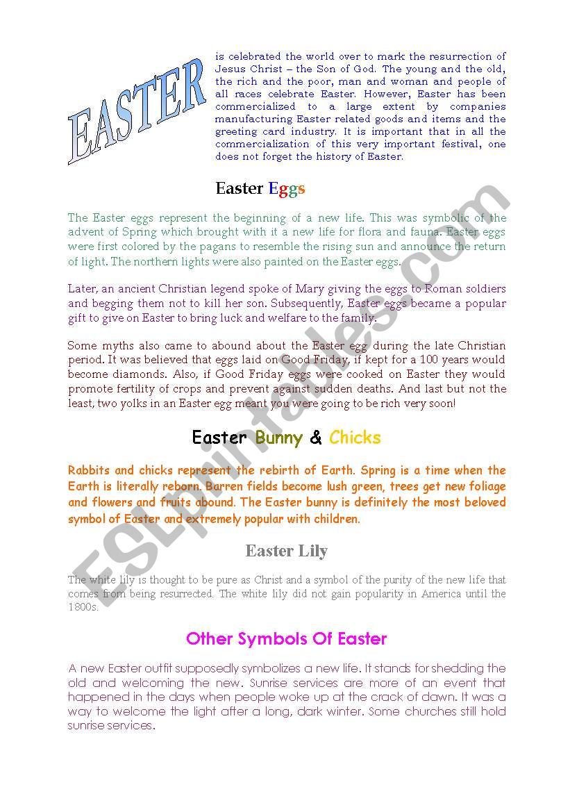 Easter worksheet