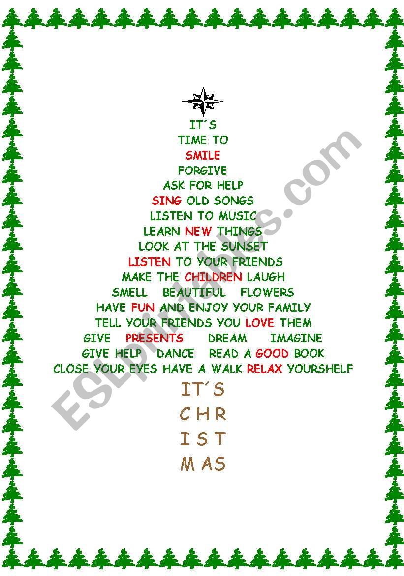 Christmas tree worksheet