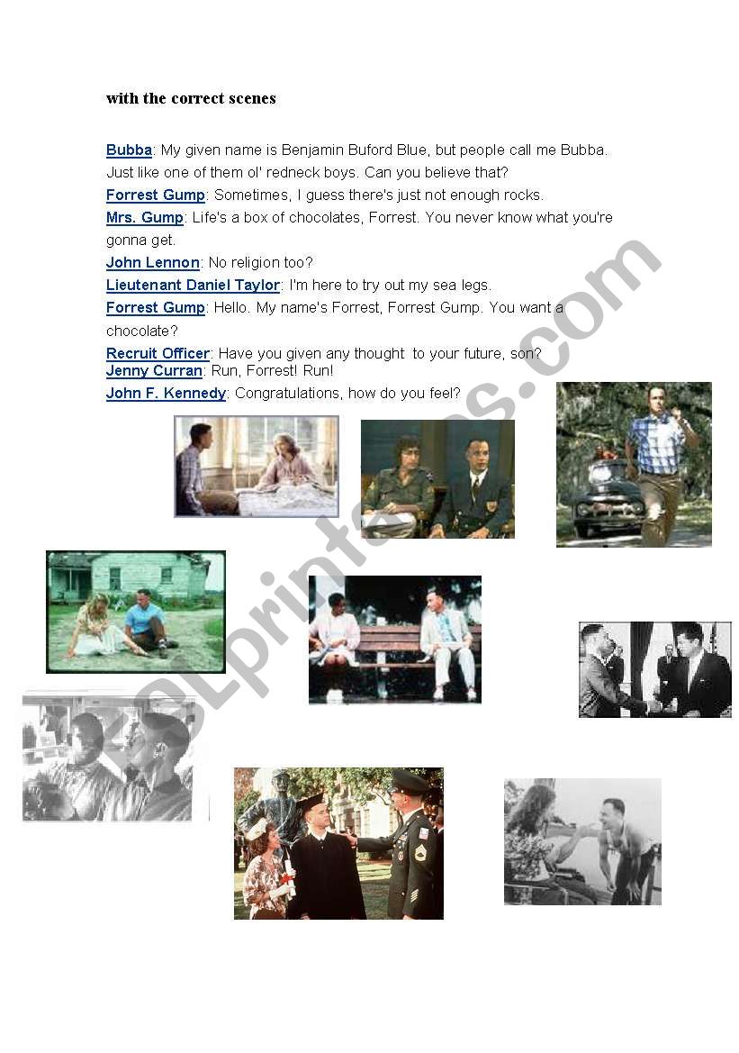 FORREST GUMP PART 2 - ESL worksheet by nikita2008