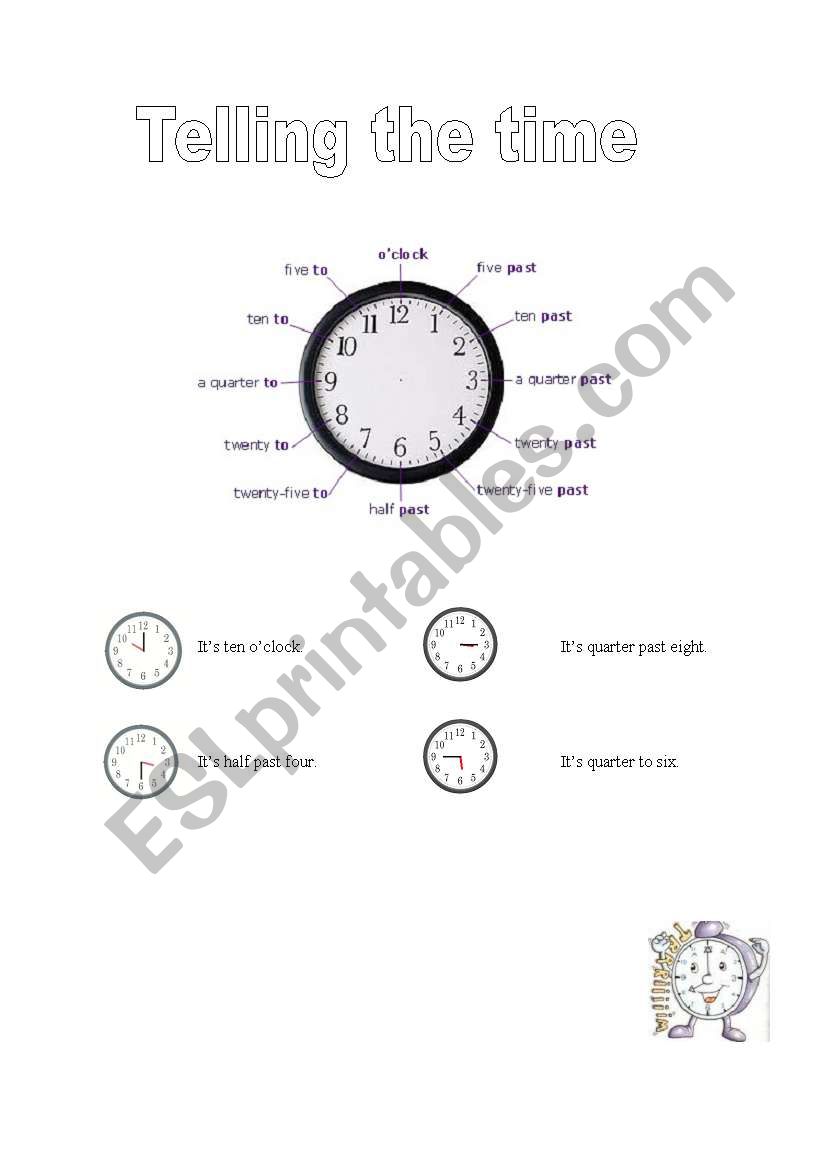 Telling the time worksheet