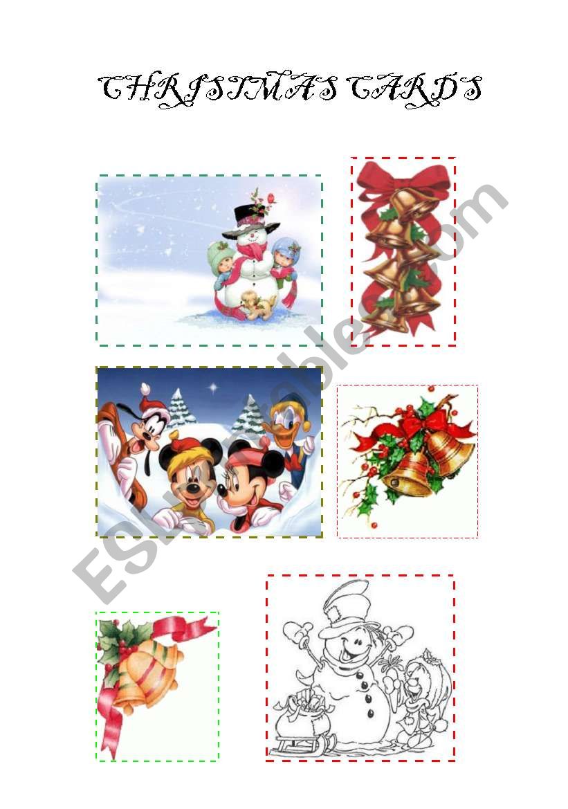 Christmas cards worksheet