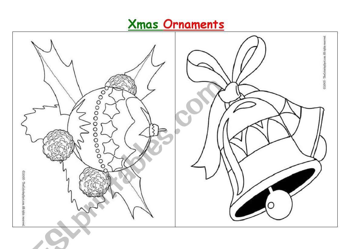 Christmas Ornaments worksheet