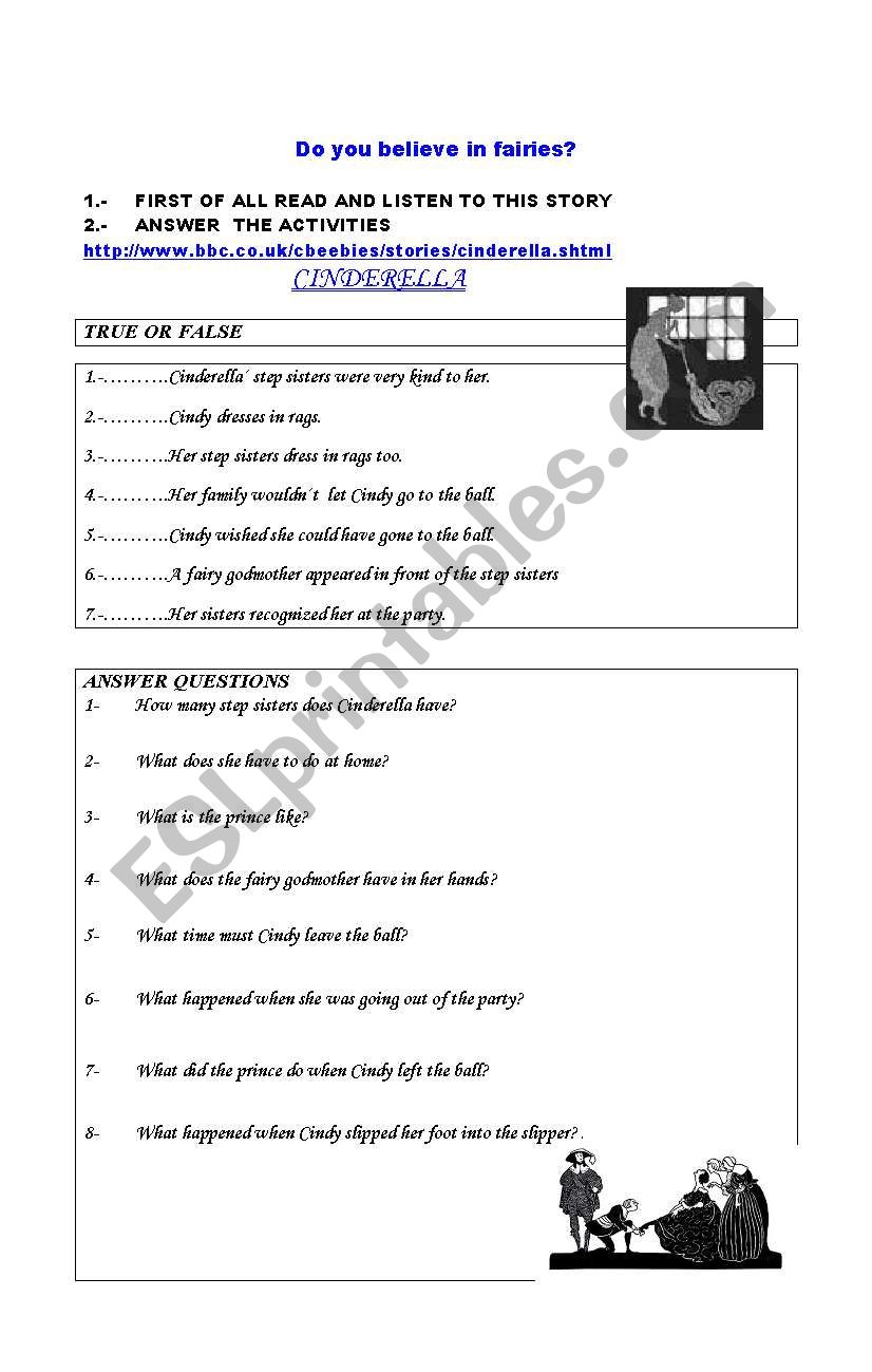 CINDERELLA worksheet