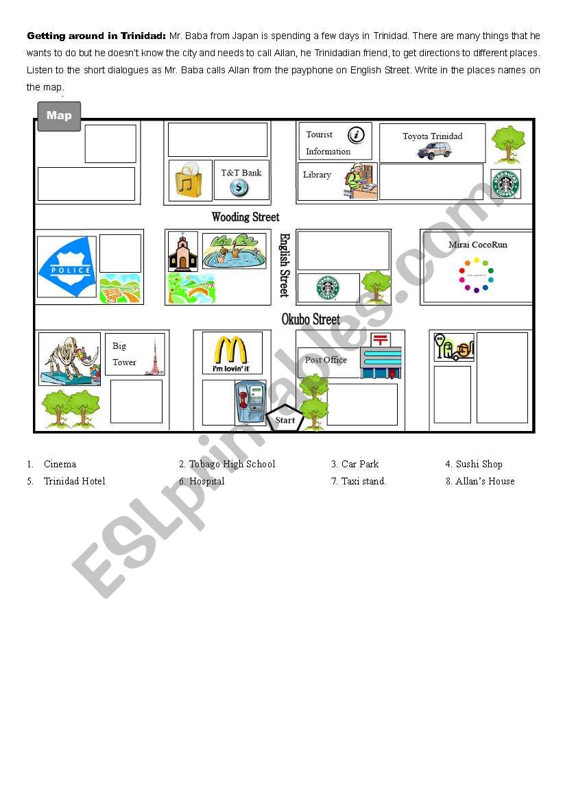 Getting Around Trinidad worksheet