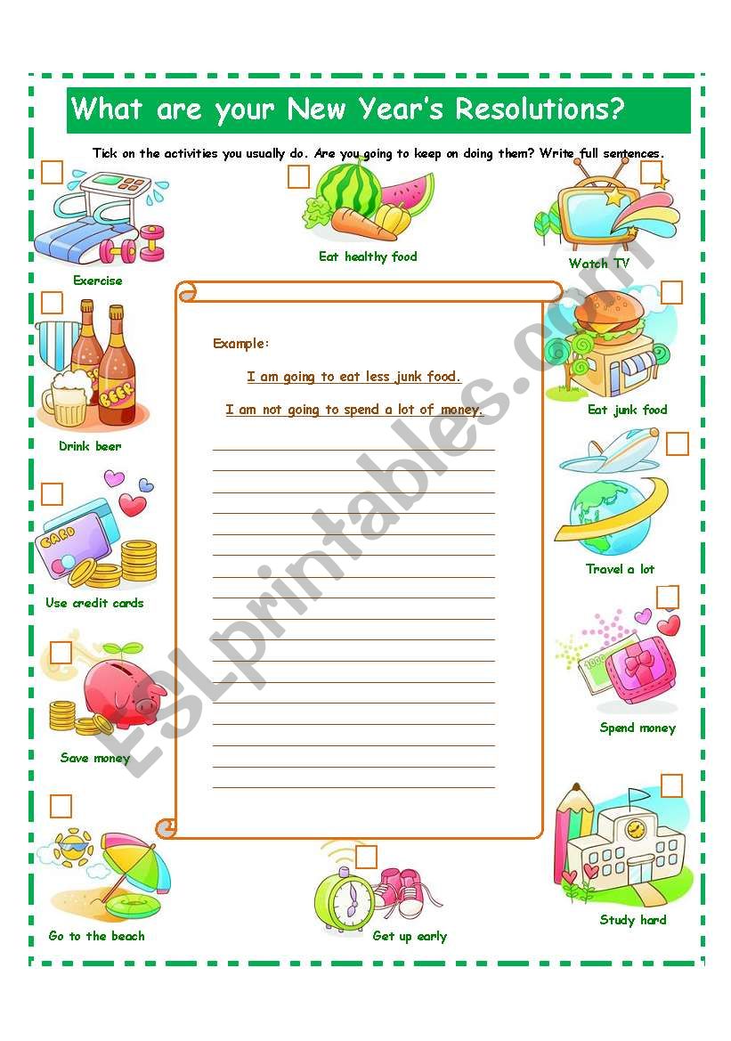 NEW YEARÂ´S RESOLUTIONS/GOING TO