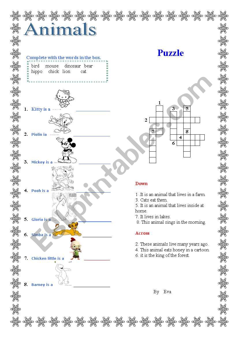 Animals worksheet