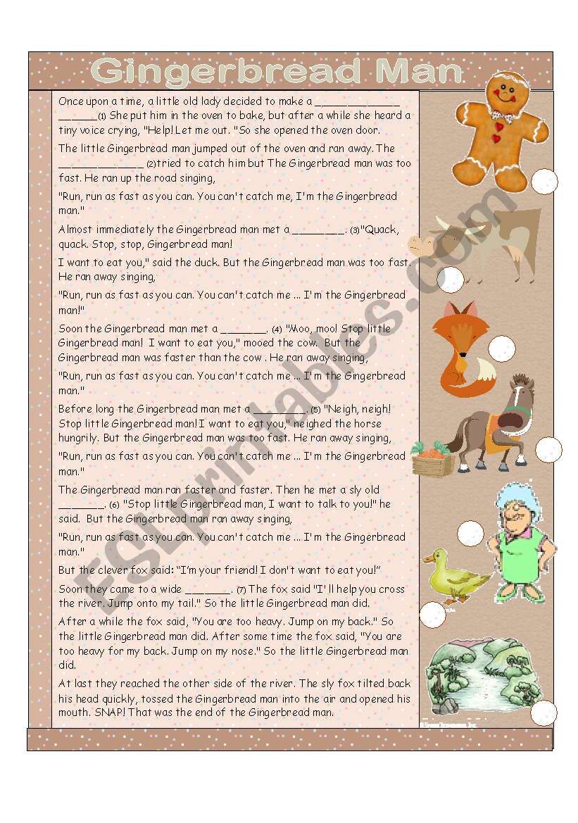 Gingerbread Man worksheet