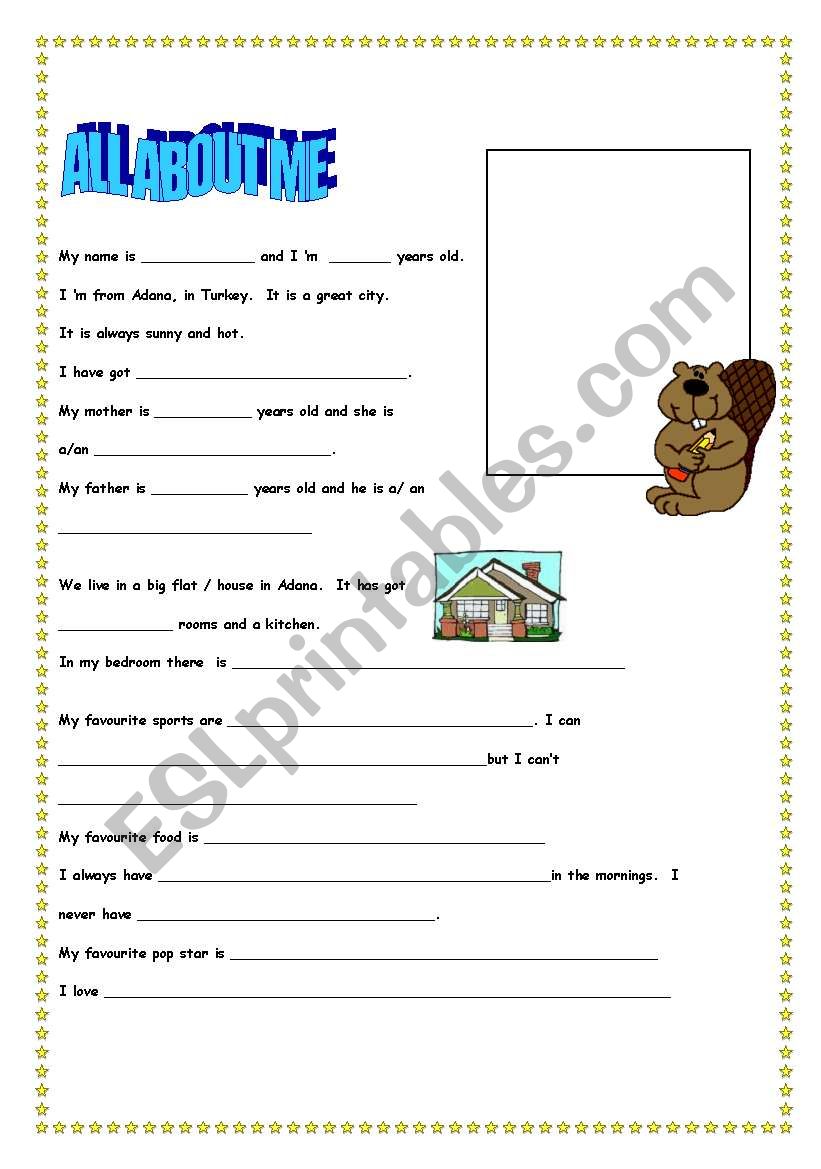 ALL ABOUT ME worksheet