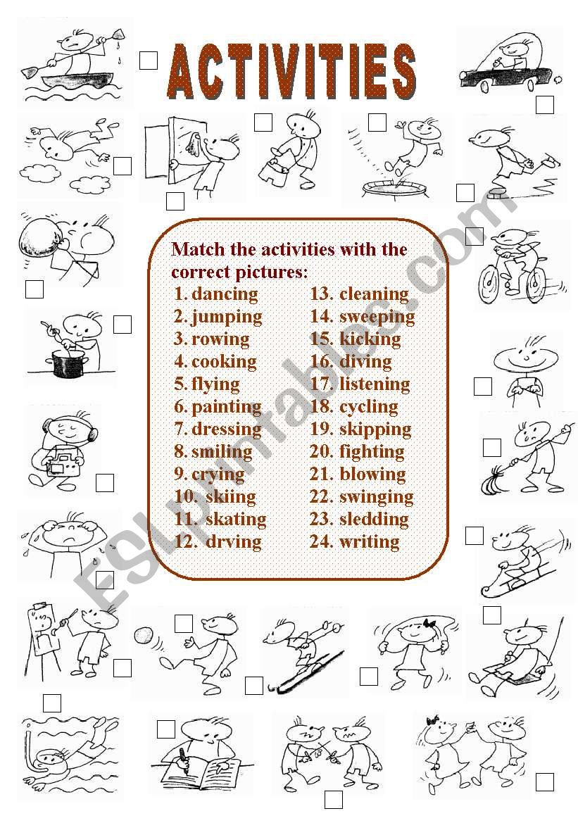 Activities (2 of  2) worksheet