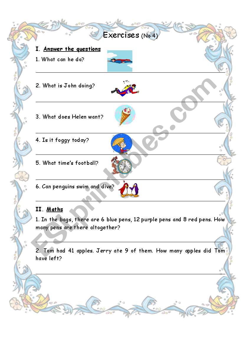 short test 4 worksheet
