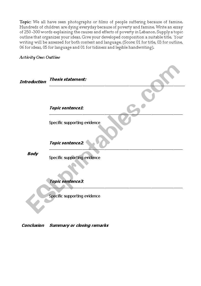 Famine and Poverty worksheet