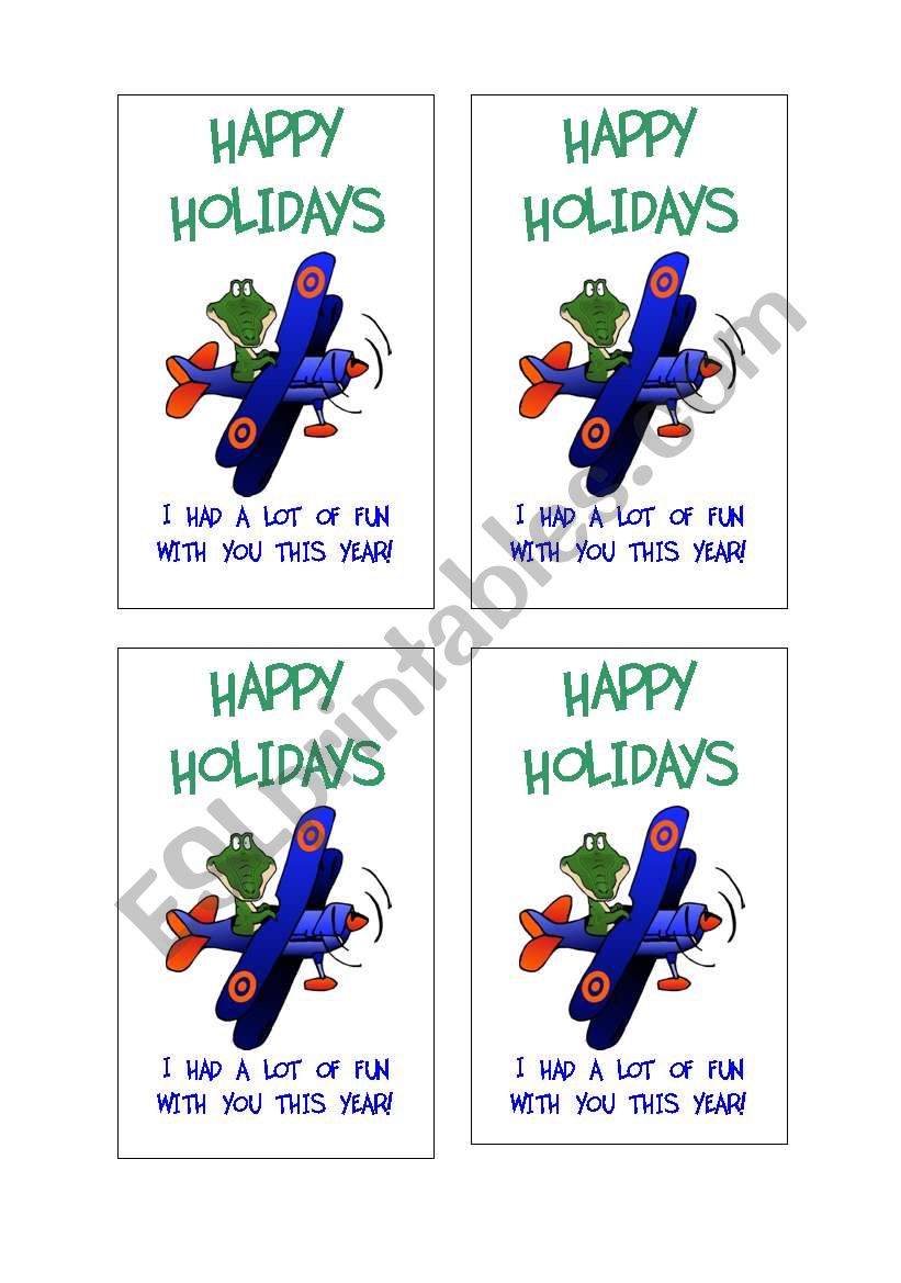 Happy Holiday Cards worksheet