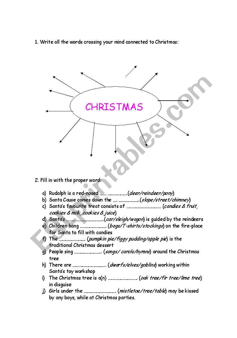 Christmas worksheet