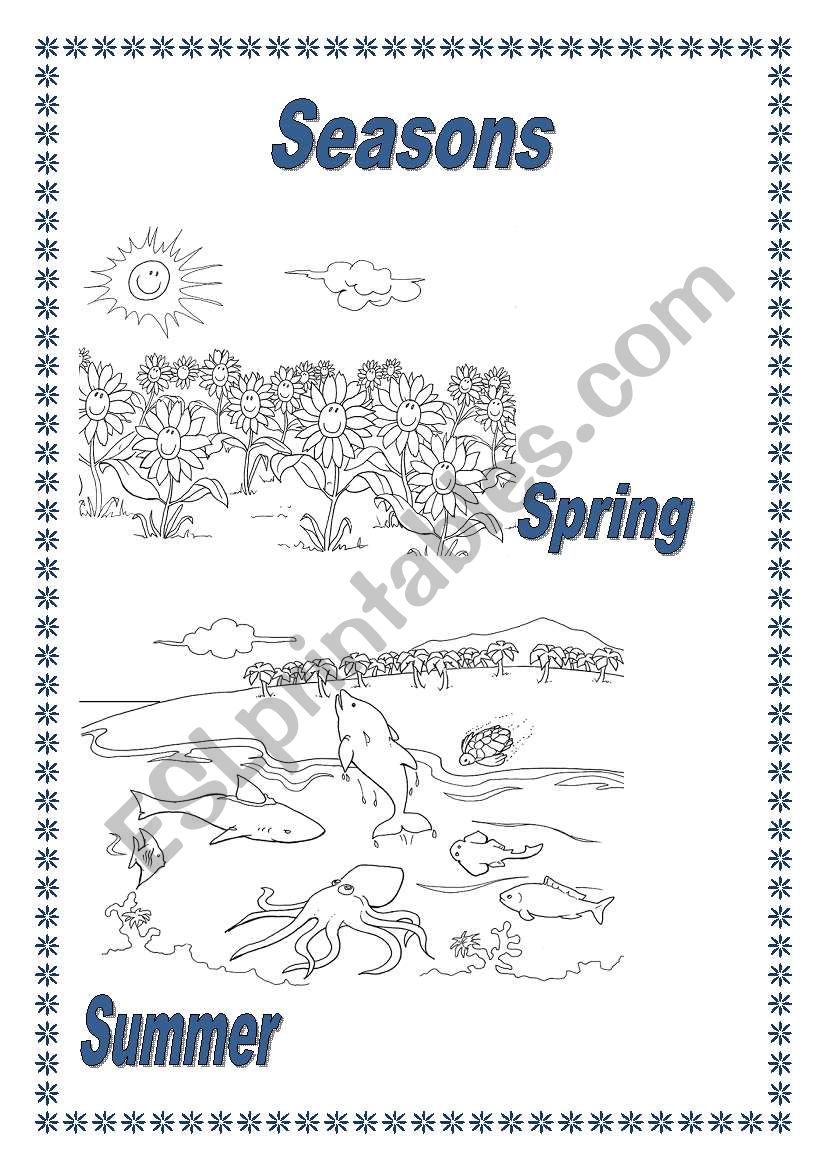 seasons to colour worksheet