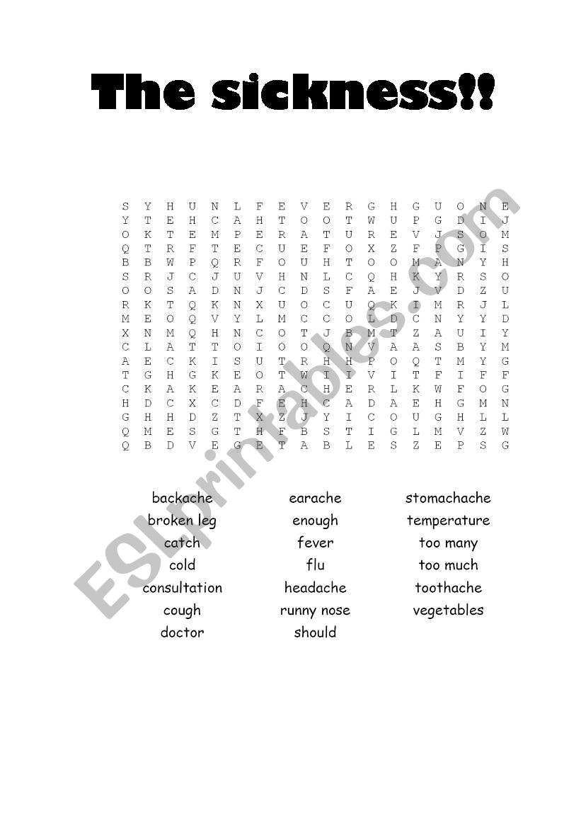 the sickness worksheet