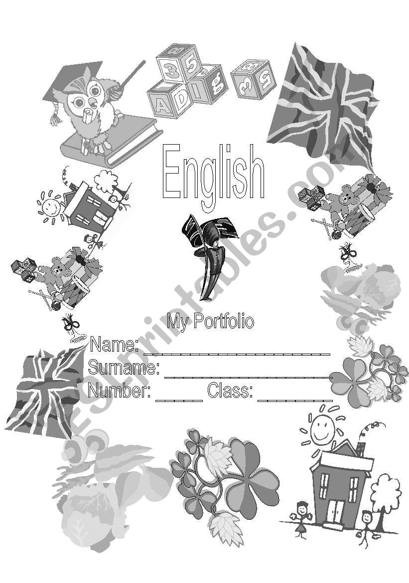 Portfolio cover page worksheet