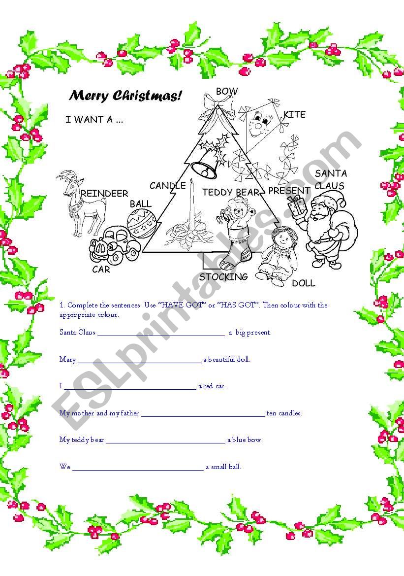 Christmas worksheet