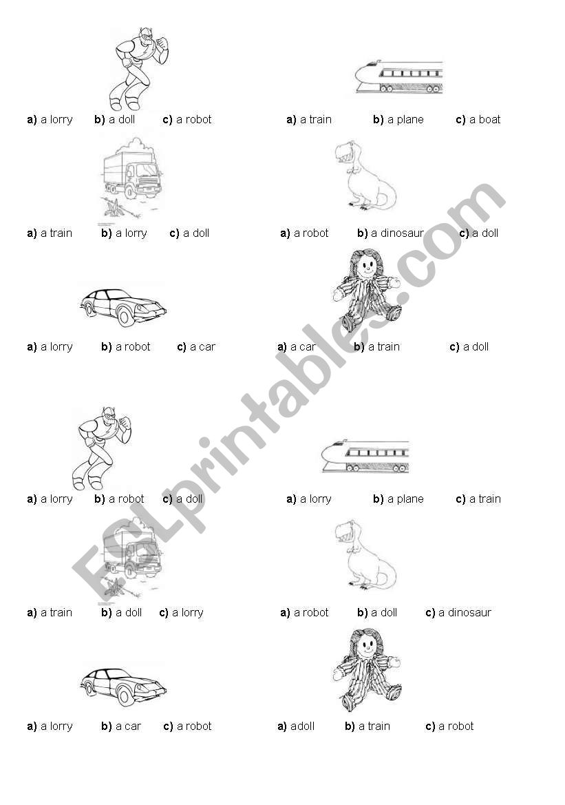 Toys worksheet