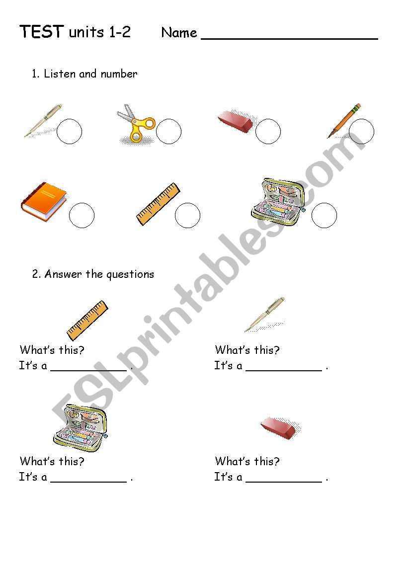 School tools worksheet