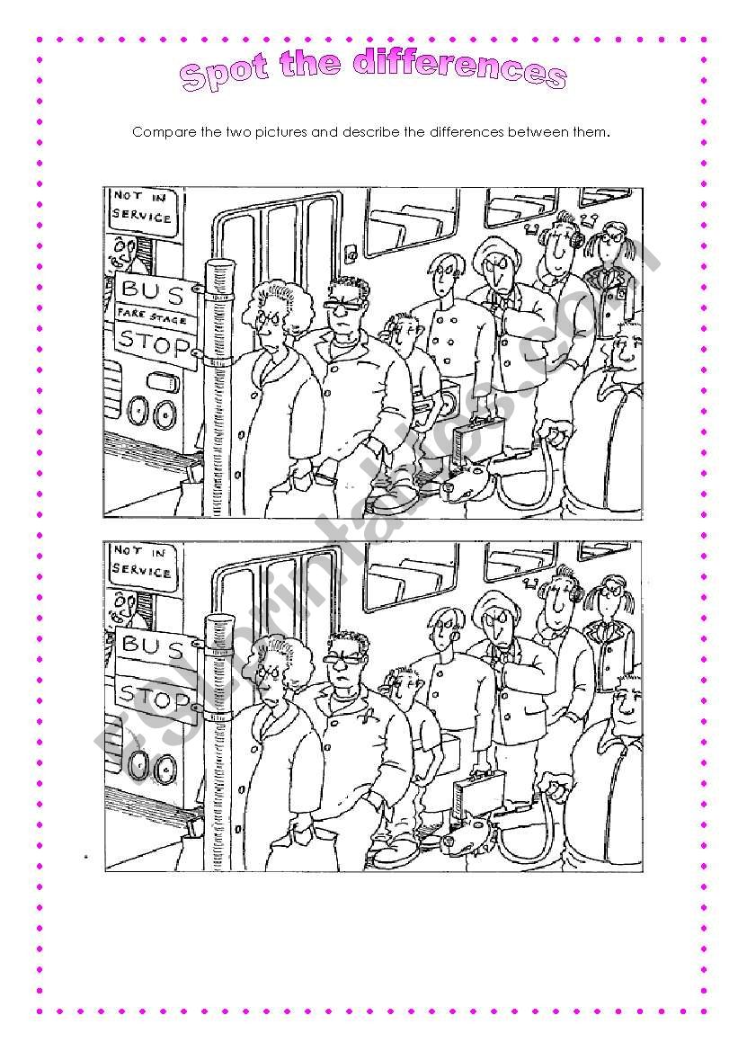 spot the difference ESL worksheet by navarrovizcaino