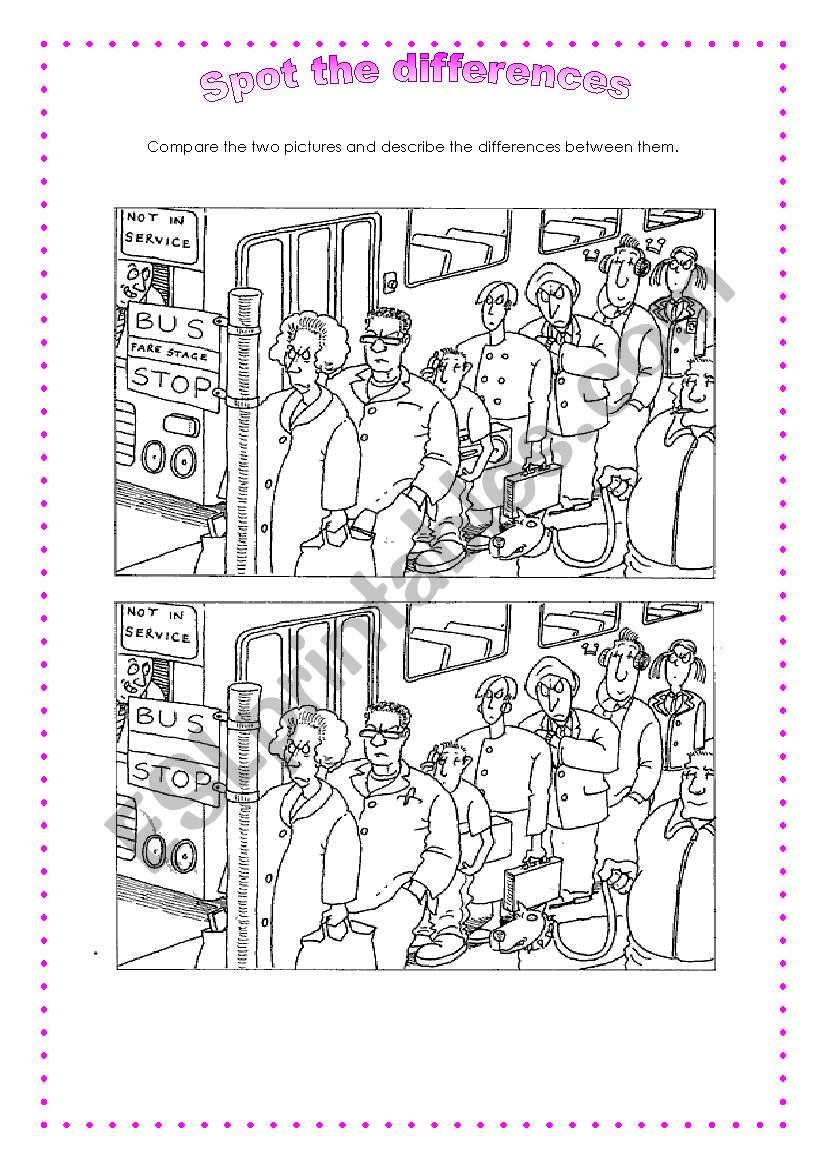 spot the difference esl worksheet by navarrovizcaino