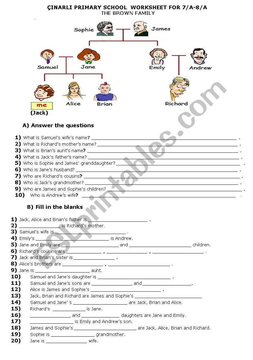 My Family Tree  worksheet