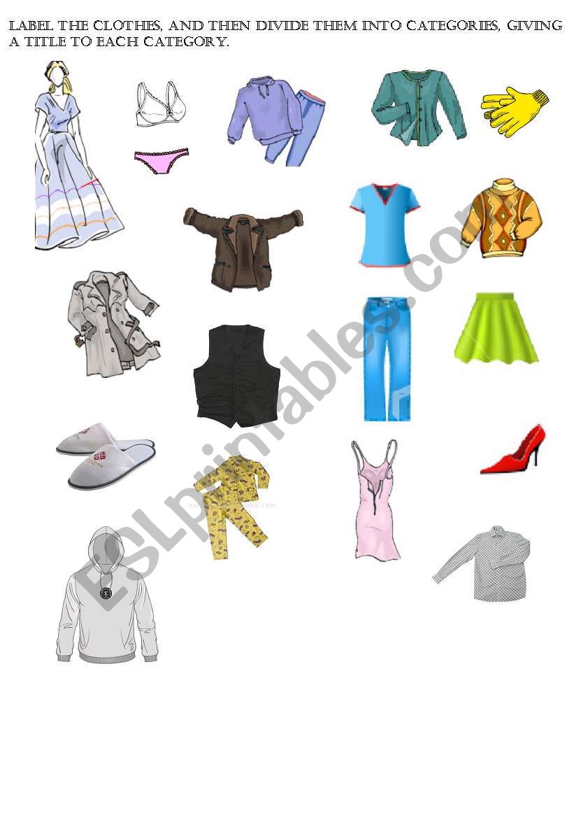 clothes worksheet