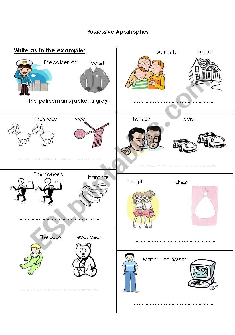 Possessive Apostrophes Part 2 ESL Worksheet By Amna 107