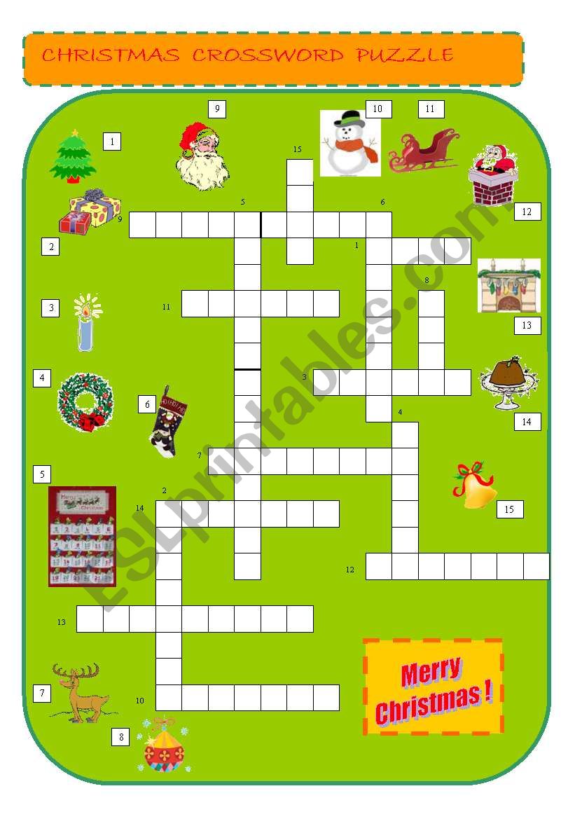 Christmas Crossword Puzzle worksheet