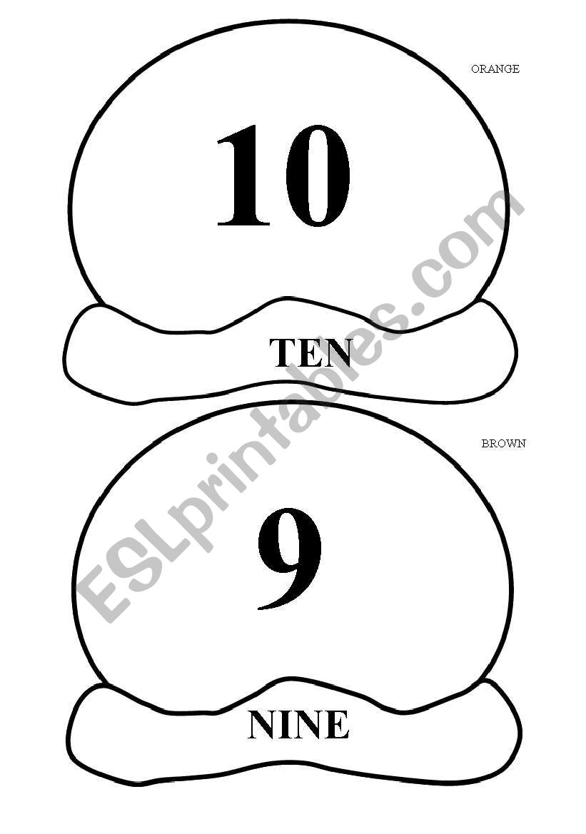 numbers icecream worksheet