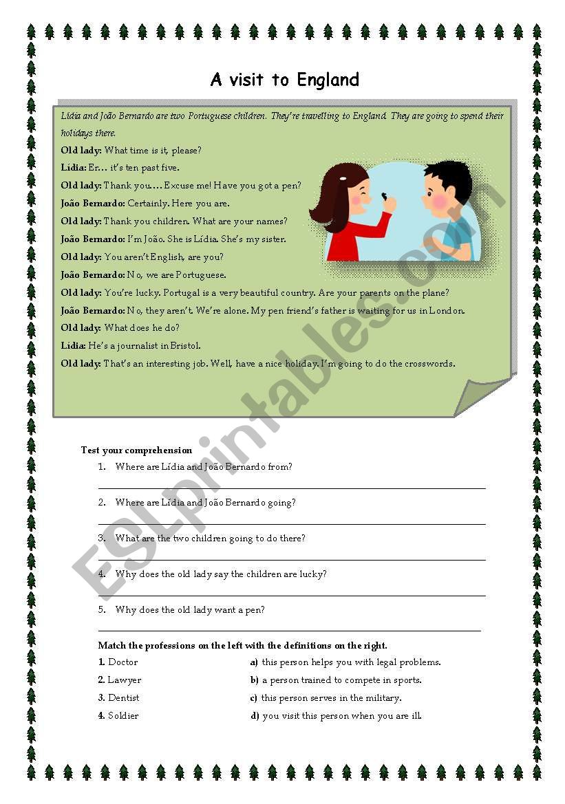 A visit To England worksheet