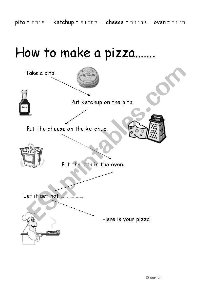 How to make a pizza worksheet