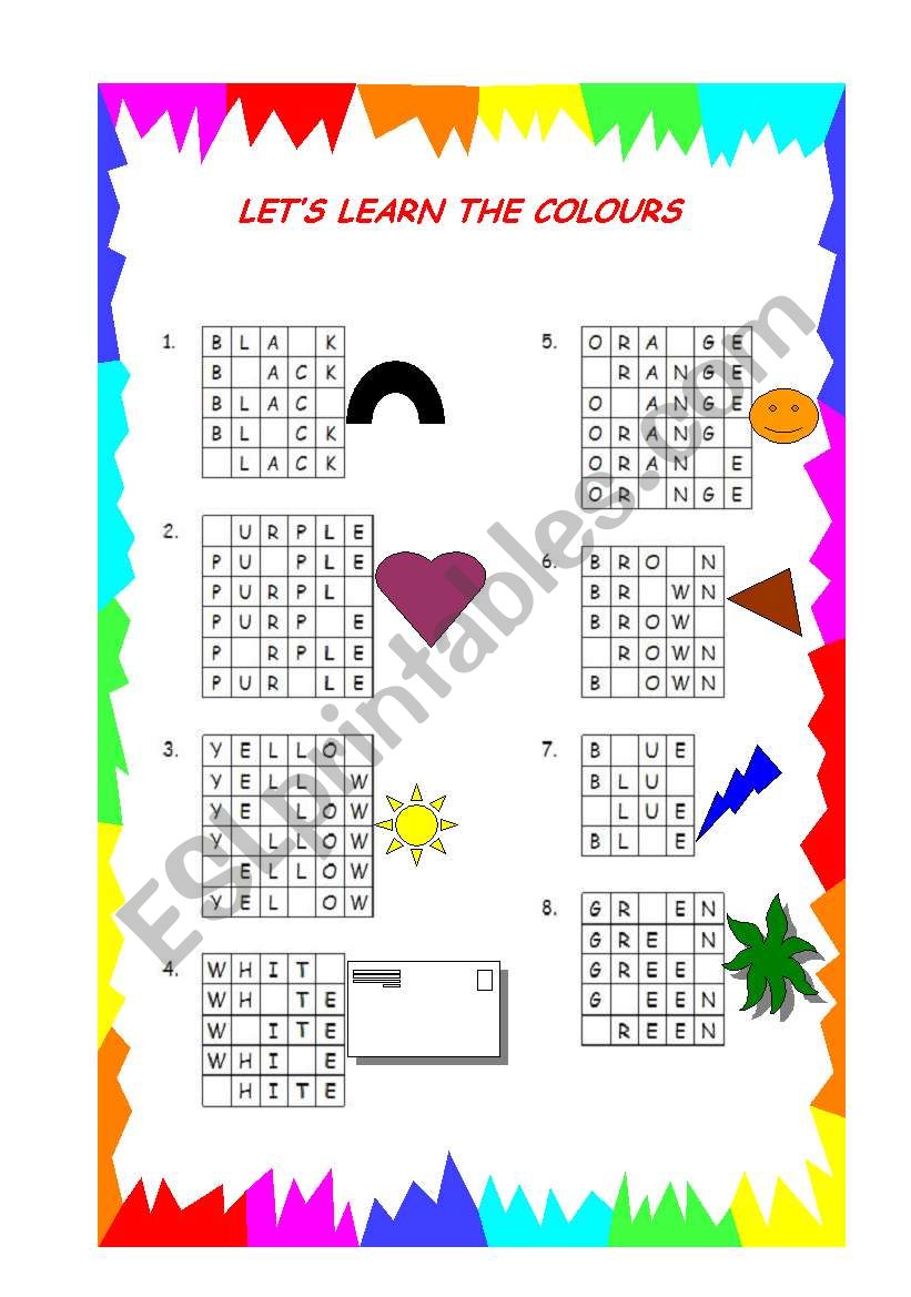 letÂ´s learn the colours worksheet