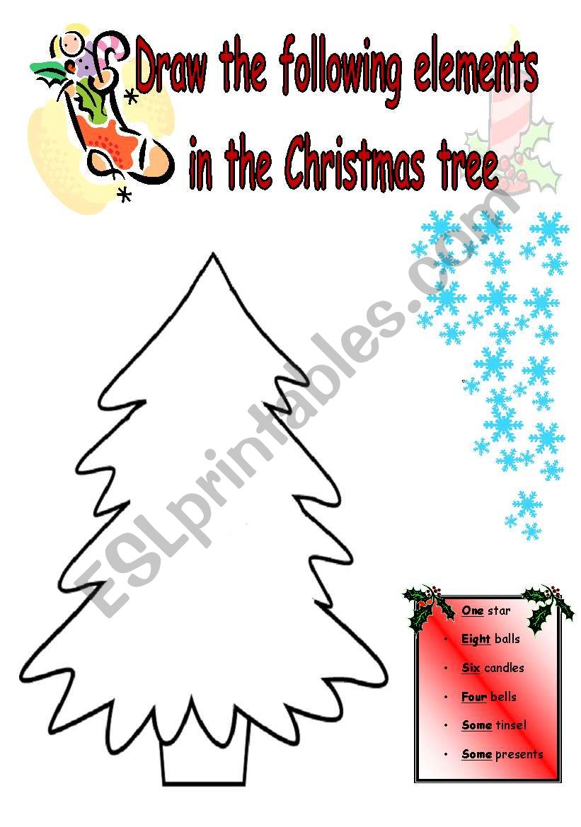 Christmas ornaments worksheet