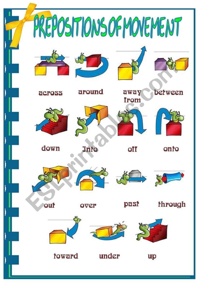 Preposition of movement worksheet