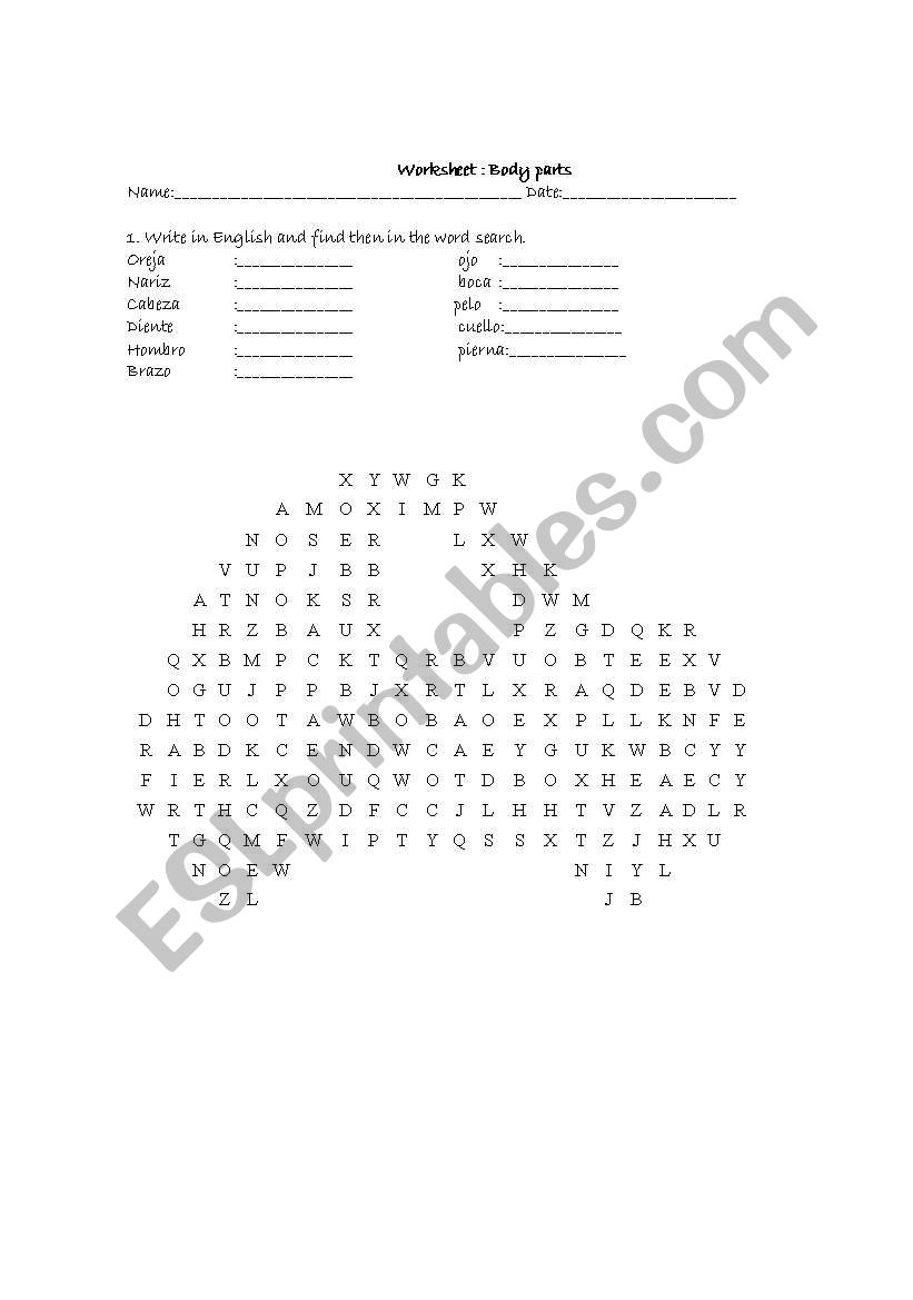 Body: word search and anagram 