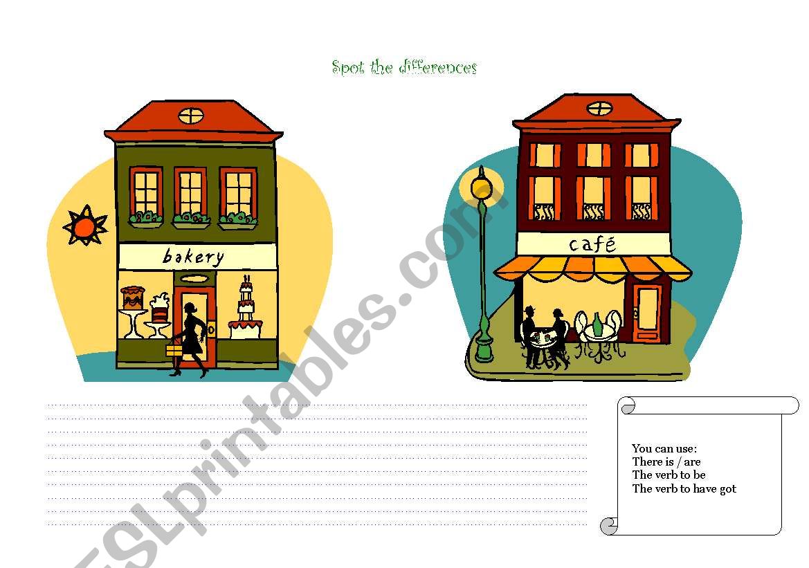 spot the differences worksheet