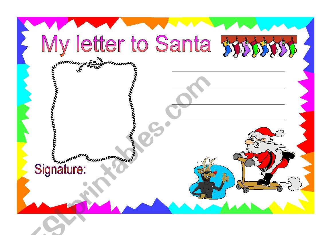 My letter to Santa worksheet