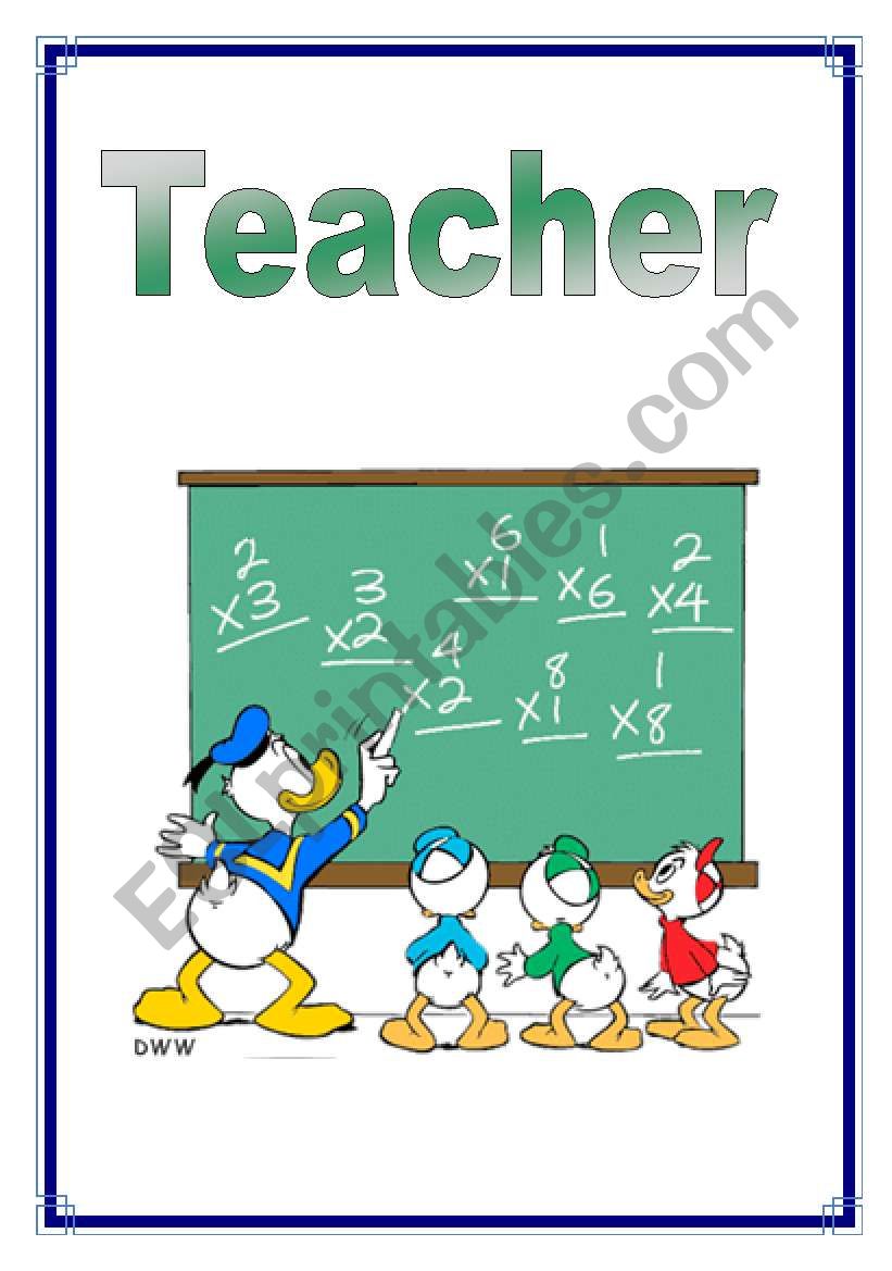 Jobs - Teacher 7/26 worksheet
