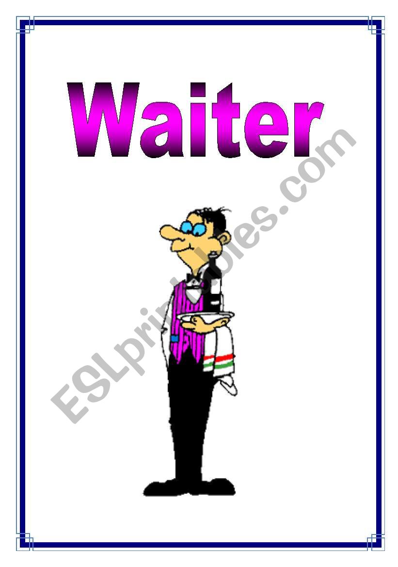 Jobs - Waiter 13/26 worksheet