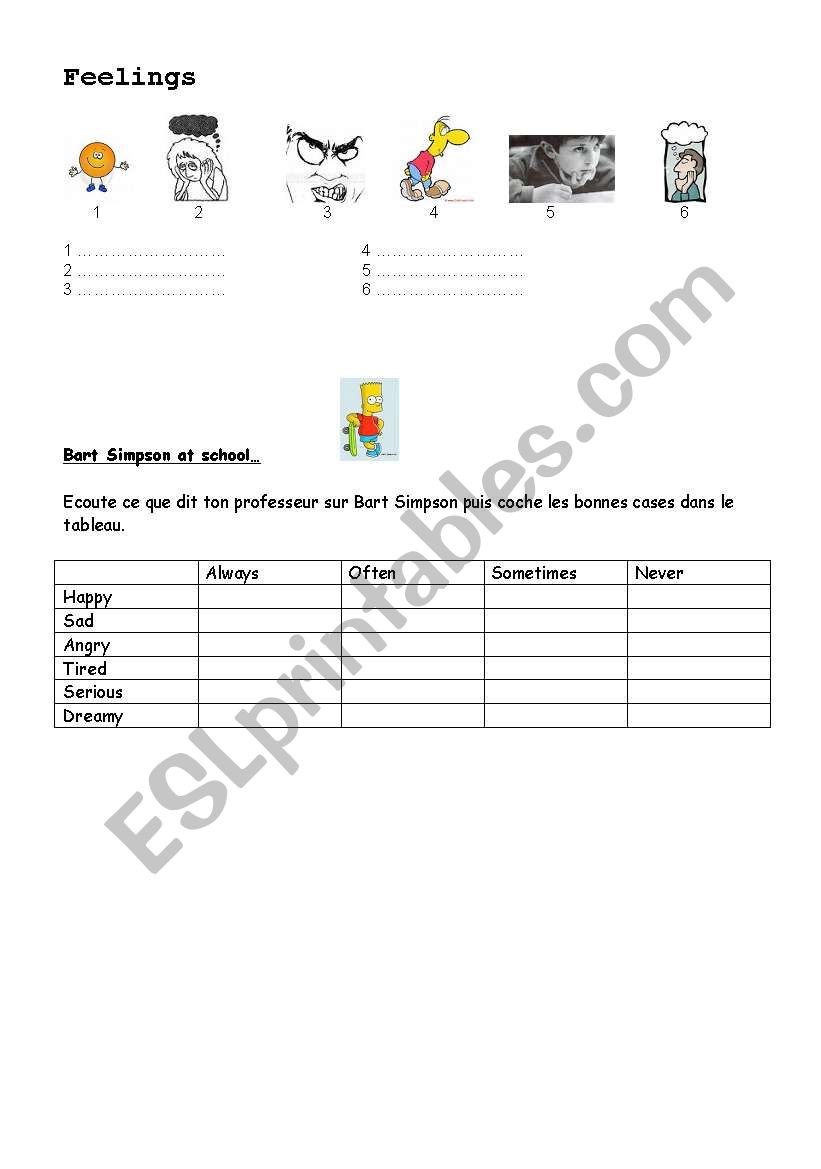 Feelings! worksheet