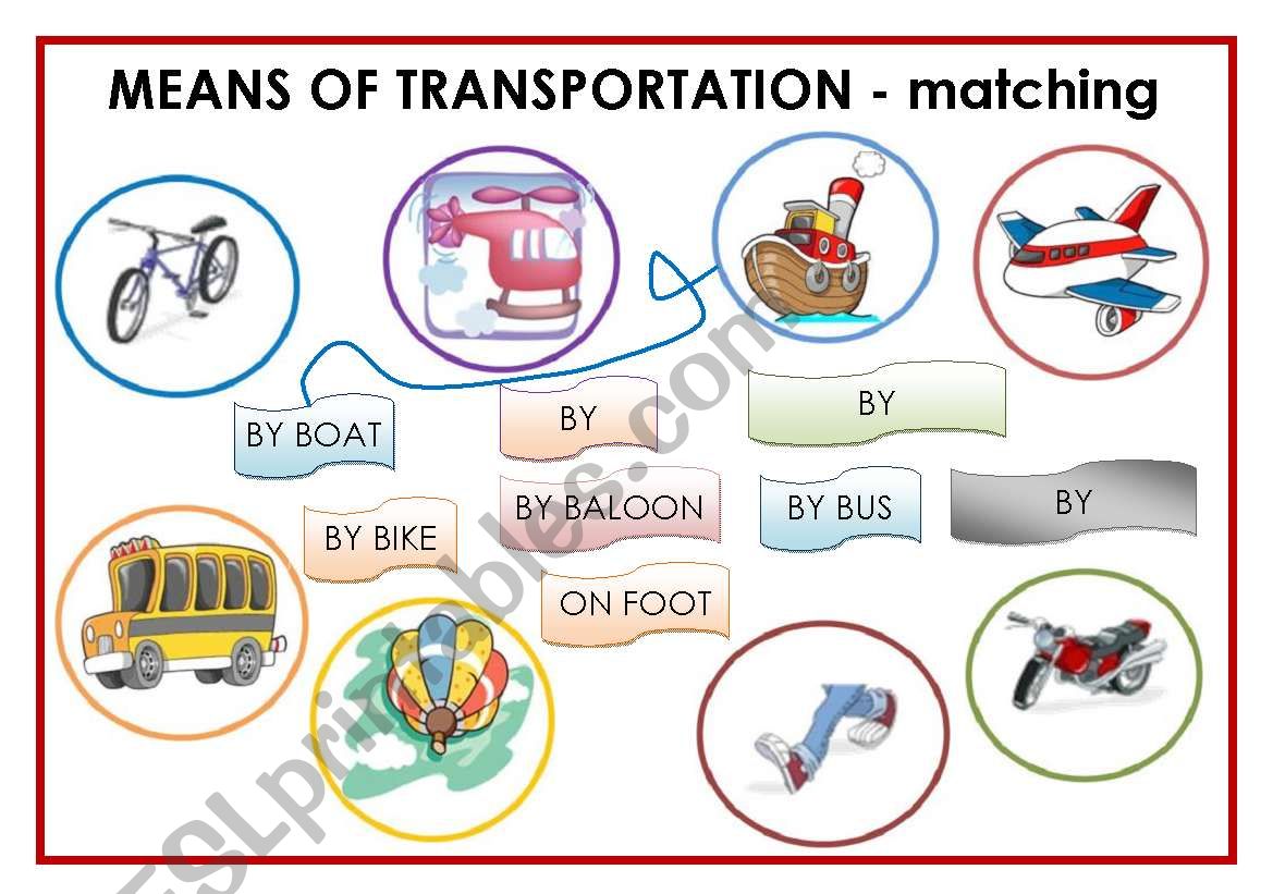 MEANS OF TRANSPORT worksheet